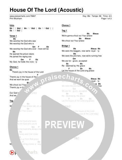 House Of The Lord Acoustic Chords .
